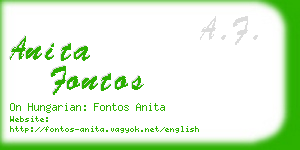 anita fontos business card